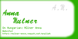 anna mulner business card